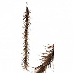 Girlanda z kohútieho peria, tm. hnedá, 95 x 10 x 3 cm